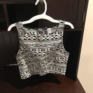 Black and White crop top